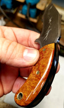 Carregar imagem no visualizador da galeria, Barbed Wire Engraved Brigham with Corian/Black Paper Micarta Handle