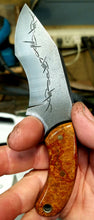 Carregar imagem no visualizador da galeria, Barbed Wire Engraved Brigham with Corian/Black Paper Micarta Handle