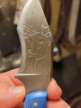 Load image into Gallery viewer, Buck Engraved carbon steel knife Juma Gem Resin Handle