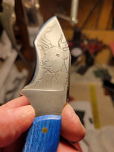 Load image into Gallery viewer, Buck Engraved carbon steel knife Juma Gem Resin Handle