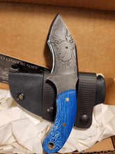 Load image into Gallery viewer, Buck Engraved carbon steel knife Juma Gem Resin Handle