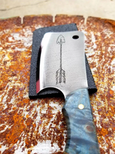 Load image into Gallery viewer, Arrow Freehand Engraved High Carbon Steel Mini CLeaver