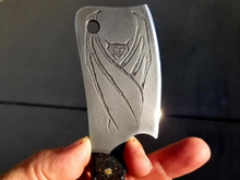 Load image into Gallery viewer, Free Hand Engraved Bat High Carbon Steel Mini Cleaver