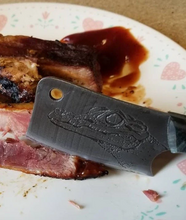 Load image into Gallery viewer, Crocodile freehand engraved high carbon steel Mini Cleaver