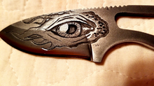 Load image into Gallery viewer, Freehand Engraved Flaming Eye High Carbon Steel