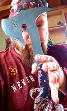 Load image into Gallery viewer, Nordic Inspired High Carbon Steel Viking Hatchet (CUSTOMIZABLE ENGRAVING)