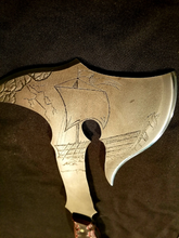 Load image into Gallery viewer, Nordic Inspired High Carbon Steel Viking Hatchet (CUSTOMIZABLE ENGRAVING)