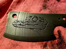 Load image into Gallery viewer, Crocodile freehand engraved high carbon steel Mini Cleaver
