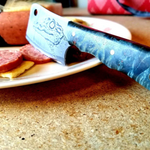 Load image into Gallery viewer, Crocodile freehand engraved high carbon steel Mini Cleaver