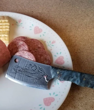 Load image into Gallery viewer, Crocodile freehand engraved high carbon steel Mini Cleaver