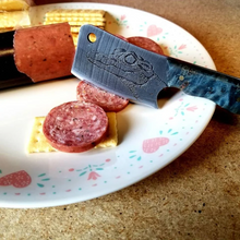 Load image into Gallery viewer, Crocodile freehand engraved high carbon steel Mini Cleaver