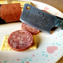 Load image into Gallery viewer, Crocodile freehand engraved high carbon steel Mini Cleaver