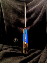 Load image into Gallery viewer, Kraken Engraved Blue Hybrid Epoxy Handle High Carbon Steel Recurved Clip Point Blade