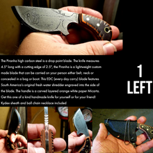 Загрузить изображение в средство просмотра галереи, The Piranha high carbon steel with kydex sheath and ball chain necklace