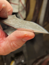 Load image into Gallery viewer, Buck Engraved carbon steel knife Juma Gem Resin Handle
