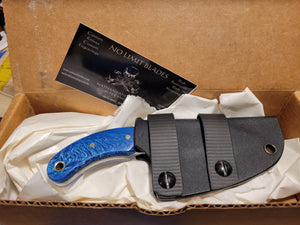 Buck Engraved carbon steel knife Juma Gem Resin Handle