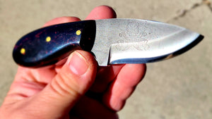 Small drop point high carbon steel blade