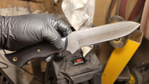 Non Engraved TImber wolf Black Linen Micarta Handle