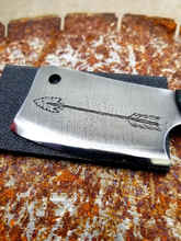 Load image into Gallery viewer, Arrow Freehand Engraved High Carbon Steel Mini CLeaver
