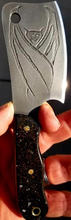 Carregar imagem no visualizador da galeria, Free Hand Engraved Bat High Carbon Steel Mini Cleaver
