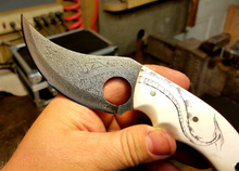 Load image into Gallery viewer, Dragon Engraved High Carbon Steel  Skinner with Scrimshaw Handle
