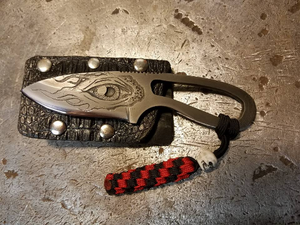 Freehand Engraved Flaming Eye High Carbon Steel