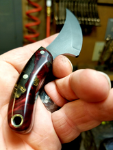 Load image into Gallery viewer, Mini Skinner High Carbon Steel Blade with Hybrid Burl Epoxy Resin Handle
