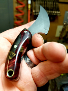 Mini Skinner High Carbon Steel Blade with Hybrid Burl Epoxy Resin Handle