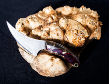 Laden Sie das Bild in den Galerie-Viewer, Mini Skinner High Carbon Steel Blade with Hybrid Burl Epoxy Resin Handle
