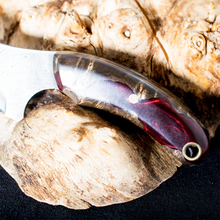 Laden Sie das Bild in den Galerie-Viewer, Mini Skinner High Carbon Steel Blade with Hybrid Burl Epoxy Resin Handle

