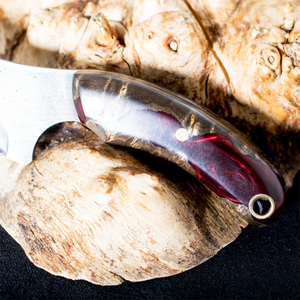 Mini Skinner High Carbon Steel Blade with Hybrid Burl Epoxy Resin Handle