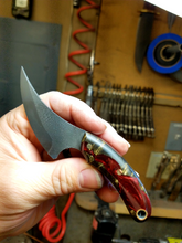 Load image into Gallery viewer, Mini Skinner High Carbon Steel Blade with Hybrid Burl Epoxy Resin Handle
