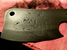 Загрузить изображение в средство просмотра галереи, Tiger Engraved High Carbon Steel  Mini Cleaver
