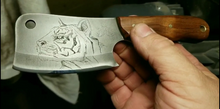 Carregar imagem no visualizador da galeria, Tiger Engraved High Carbon Steel  Mini Cleaver
