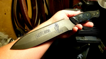 Load image into Gallery viewer, Army 173rd Airborne Timberwolf spearpoint high carbon knife (CUSTOMIZABLE TO ANY MILITARY UNIT)
