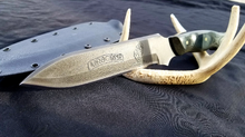 Cargar imagen en el visor de la galería, Army 173rd Airborne Timberwolf spearpoint high carbon knife (CUSTOMIZABLE TO ANY MILITARY UNIT)
