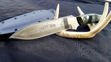 Load image into Gallery viewer, Army 173rd Airborne Timberwolf spearpoint high carbon knife (CUSTOMIZABLE TO ANY MILITARY UNIT)
