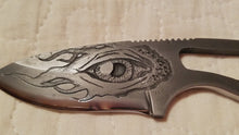 Carregar e reproduzir vídeo no visualizador da Galeria, Freehand Engraved Flaming Eye High Carbon Steel
