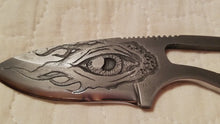Load and play video in Gallery viewer, Freehand Engraved Flaming Eye High Carbon Steel
