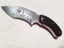 Load image into Gallery viewer, The Bulldog Brigham High carbon Steel with Black and Red paper Micarda
