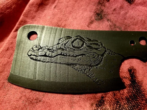 Crocodile freehand engraved high carbon steel Mini Cleaver