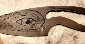 Freehand Engraved Flaming Eye High Carbon Steel