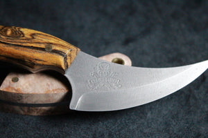 Mini Skinner High Carbon Steel Blade, Bocote Wood Handle