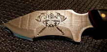 Cargar imagen en el visor de la galería, The Fire fighter Brigham High Carbon Steel with Black and Red Paper Micarda
