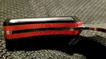 Cargar imagen en el visor de la galería, The Fire fighter Brigham High Carbon Steel with Black and Red Paper Micarda
