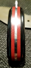 Carregar imagem no visualizador da galeria, The Fire fighter Brigham High Carbon Steel with Black and Red Paper Micarda
