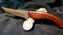 Load image into Gallery viewer, Upswept high carbon steel blade with snakewood handle
